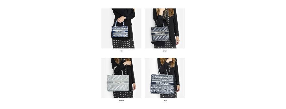 Size display  of  Dior Book Tote