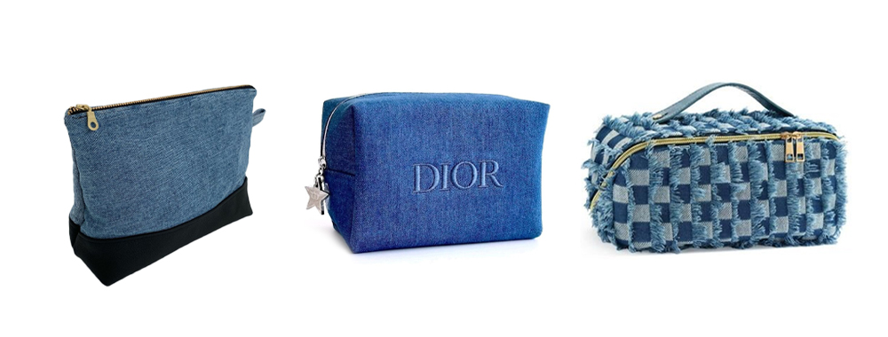 Laminated Denim Cosmetic Bag Laminated Denim Cosmetic Bag