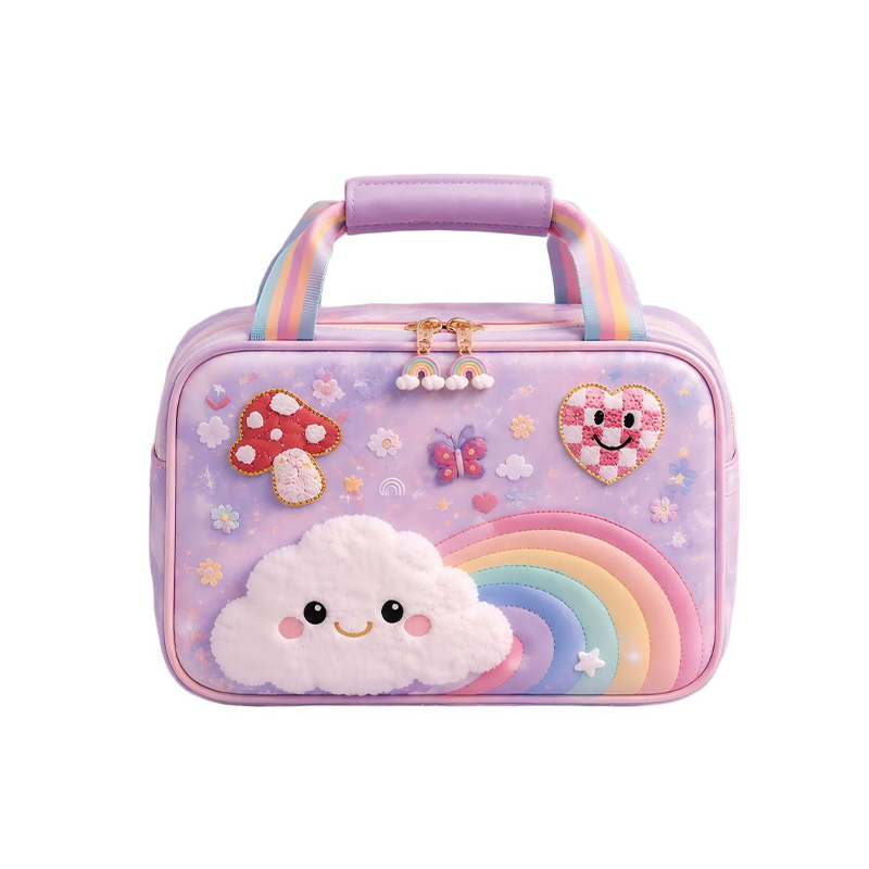 whimsical rainbow cloud kids insulated lunch bag